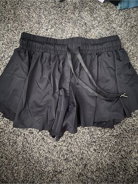 liberty Black Layered Athletic Shorts with Drawstring